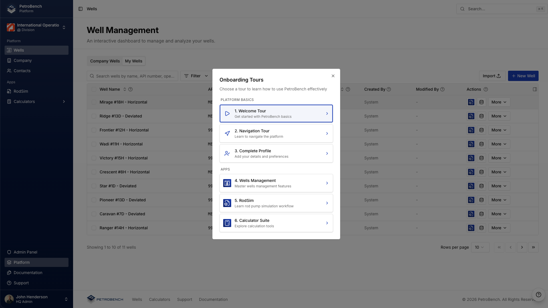 Modal pemilihan lawatan dengan semua lawatan berpandu tersedia