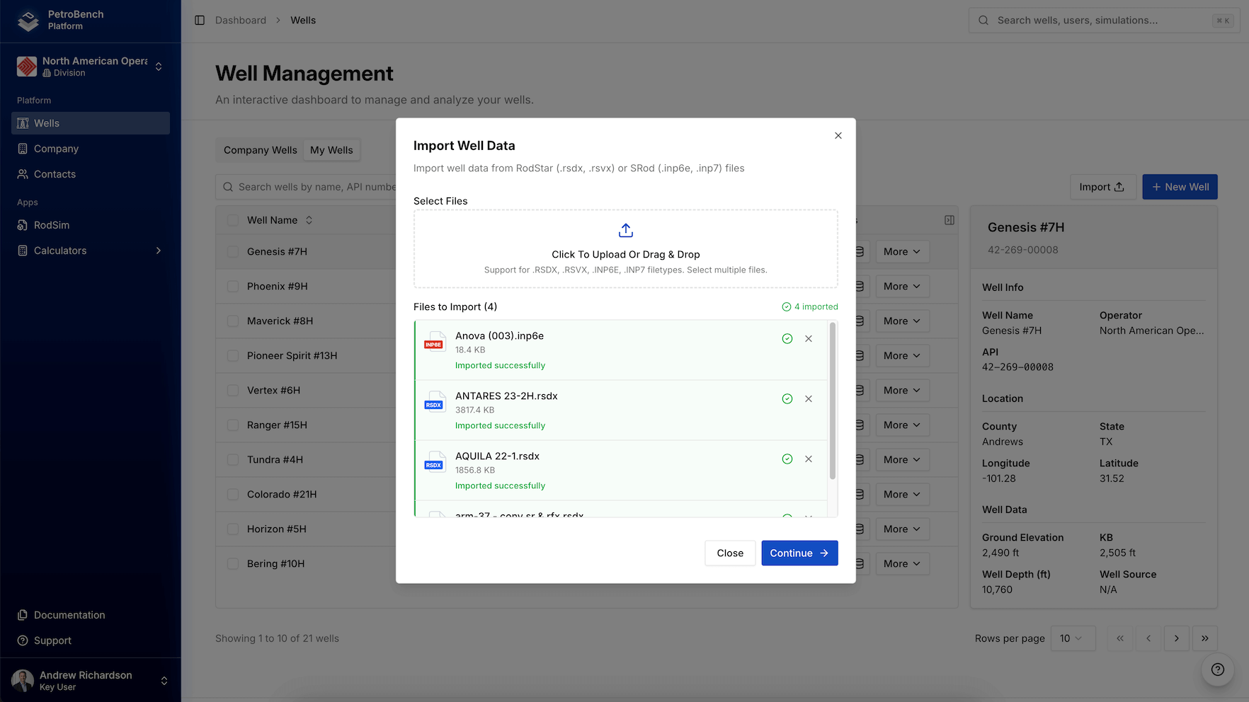 Import & Reset Management Interface