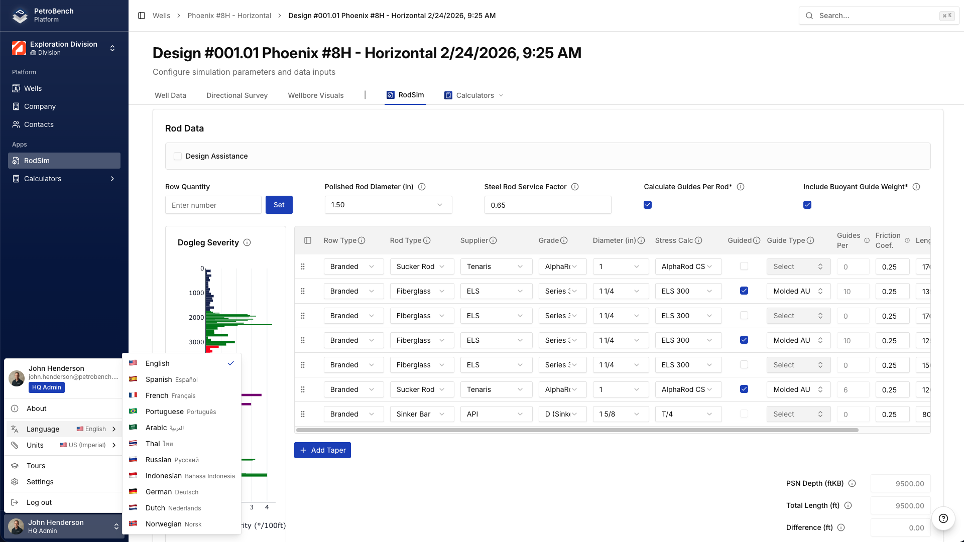 Menu lungsur pemilihan bahasa dengan 10+ bahasa