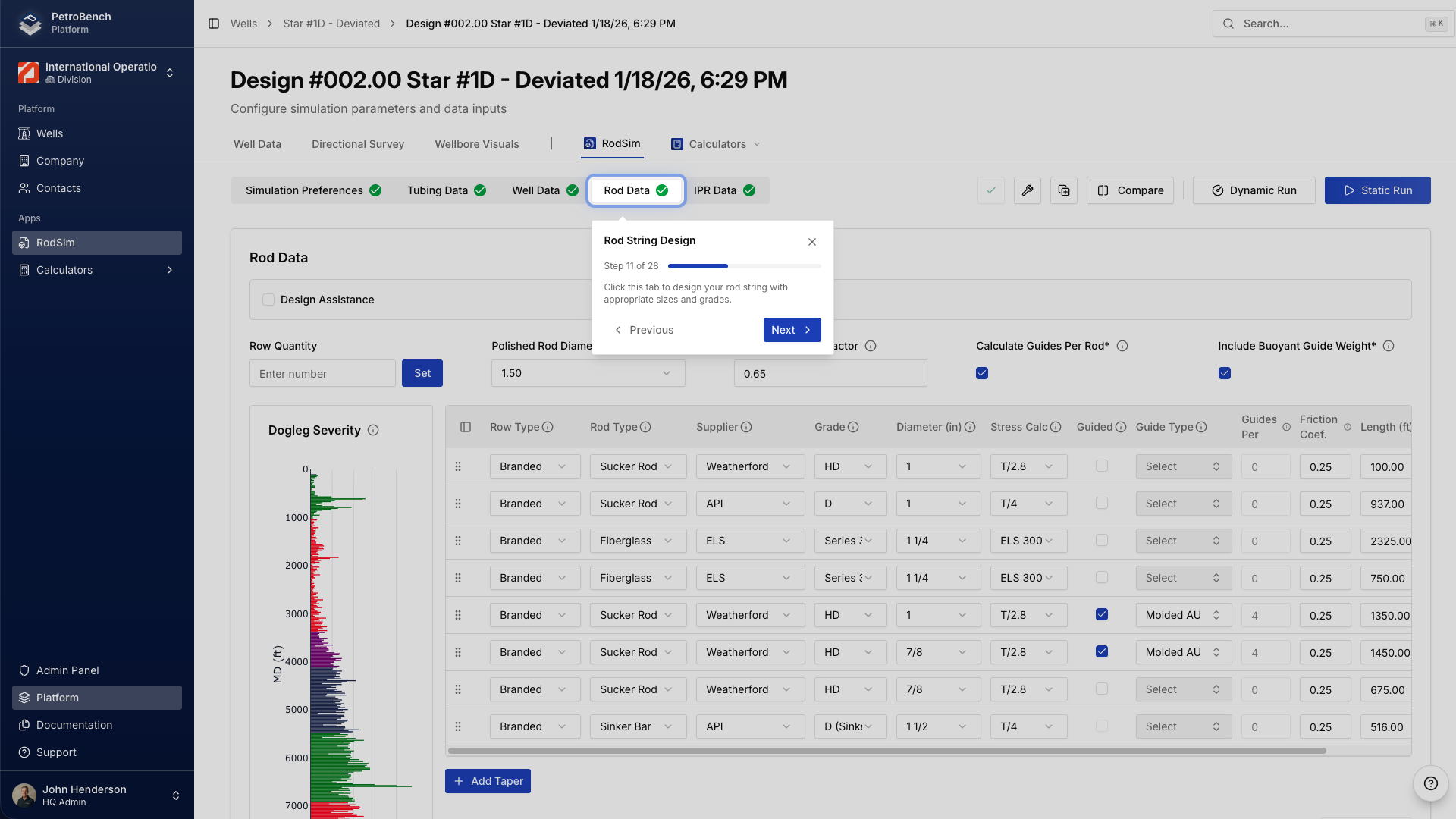 Langkah lawatan berpandu pada skrin reka bentuk rentetan rod